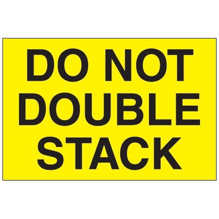 Bsc Preferred 2 x 3'' - ''Do Not Double Stack'' Fluorescent Green Labels BUY00021149